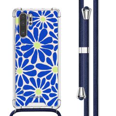 imoshion Coque Design avec cordon Huawei P30 Pro - Cobalt Blue Flowers Connect