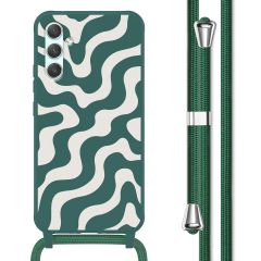 imoshion Coque design en silicone avec cordon Samsung Galaxy A34 (5G) - Petrol Green Groovy