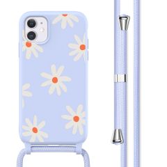 imoshion Coque design en silicone avec cordon iPhone 11 - Lila Flower Distance