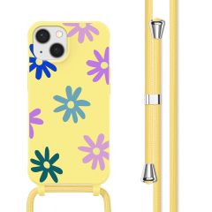 imoshion Coque design en silicone avec cordon iPhone 13 - Yellow Flower Distance