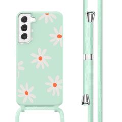 imoshion Coque design en silicone avec cordon Samsung Galaxy S22 - Green Flower Distance