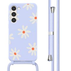 imoshion Coque design en silicone avec cordon Samsung Galaxy S23 Plus - Lila Flower Distance