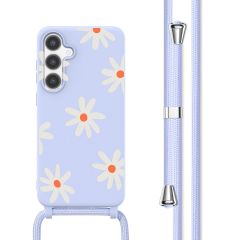 imoshion Coque design en silicone avec cordon Samsung Galaxy S24 - Lila Flower Distance