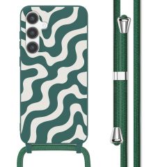 imoshion Coque design en silicone avec cordon Samsung Galaxy S24 Plus - Petrol Green Groovy