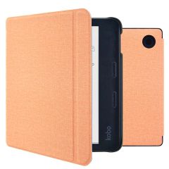 imoshion Étui de liseuse portefeuille Canvas Sleepcover avec support Kobo Libra Colour - Peach