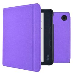 imoshion Étui de liseuse portefeuille Canvas Sleepcover avec support Kobo Libra Colour - Violet