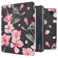 imoshion Design Slim Hard Sleepcover avec support Kobo Libra Colour - Blossom