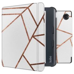 imoshion Design Slim Hard Sleepcover avec support Kobo Libra Colour - White Graphic