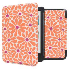 imoshion Design Slim Hard Sleepcover Kobo Clara Colour / Kobo Clara BW - Orange Flowers Connect