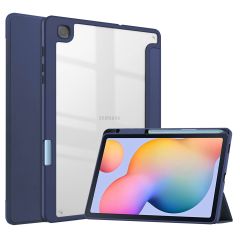 iMoshion Coque tablette rigide Trifold Samsung Galaxy Tab S6 Lite (2020-2024) - Bleu foncé