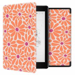 imoshion Design Slim Hard Case Sleepcover Kobo Aura One - Orange Flowers Connect