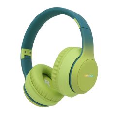 imoshion Casque pour enfants Bluetooth LED - Casque sans fil avec limiteur de décibels + Câble AUX - Petrol Green / Lime