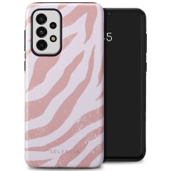 Selencia Coque arrière Vivid Samsung Galaxy A33 - Colorful Zebra Old Pink