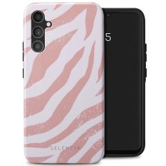 Selencia Coque arrière Vivid Samsung Galaxy A34 (5G) - Colorful Zebra Old Pink