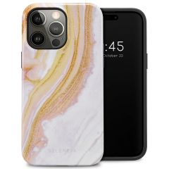 Selencia Coque arrière Vivid iPhone 14 Pro Max - Chic Marble Gold