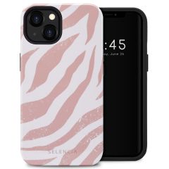 Selencia Coque arrière Vivid iPhone 13 - Colorful Zebra Old Pink