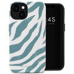 Selencia Coque arrière Vivid iPhone 13 - Colorful Zebra Pine Blue