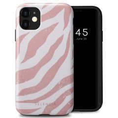 Selencia Coque arrière Vivid iPhone 11 - Colorful Zebra Old Pink