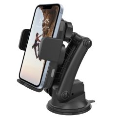 Accezz Support de téléphone de voiture iPhone SE (2016) - Chargeur sans fil - Tableau de bord et pare-brise - Noir