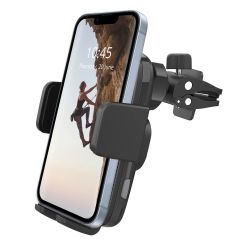 Accezz Support de téléphone pour voiture iPhone 13 Pro - Chargeur sans fil - Grille d'aération - Noir
