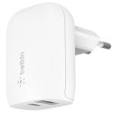 Belkin ﻿Chargeur mural Boost↑Charge™ Dual USB-C (25 W) et Chargeur mural USB-A (12W) - 37 W - Blanc