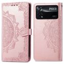 imoshion Etui de téléphone portefeuille Mandala Xiaomi Poco X4 Pro 5G - Rose Dorée