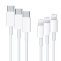 Apple 3 x Câble Lightning Original vers câble USB-C - 1 mètre - Blanc