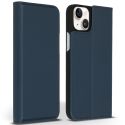 Accezz Étui de téléphone Slim Folio en cuir de qualité supérieure iPhone 14 Plus - Bleu foncé