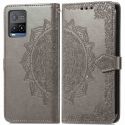 imoshion Etui de téléphone portefeuille Mandala Vivo Y21(s) / Y33s - Gris