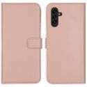 Selencia Étui de téléphone portefeuille en cuir véritable Samsung Galaxy A13 (5G) / A04s - Dusty Pink