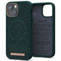 Njorð Collections Coque Salmon Leather MagSafe iPhone 13 Mini - Dark Green