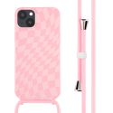 iMoshion Coque design en silicone avec cordon iPhone 14 Plus - Retro Pink