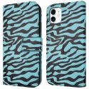 imoshion ﻿Étui de téléphone portefeuille Design iPhone 11 - Black Blue Stripes