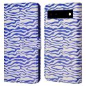 iMoshion ﻿Étui de téléphone portefeuille Design Google Pixel 6a - White Blue Stripes