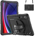 Accezz Coque arrière robuste avec bandoulière Samsung Galaxy Tab S9 Ultra 14.6 pouces - Noir