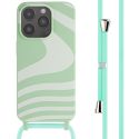 iMoshion Coque design en silicone avec cordon iPhone 15 Pro - Retro Green