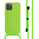 iMoshion ﻿Coque en silicone avec cordon iPhone 12 (Pro) - Vert Fluo