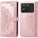 iMoshion Etui de téléphone portefeuille Mandala Xiaomi Poco X6 Pro - Rose Dorée