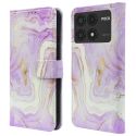 imoshion Étui de téléphone portefeuille Design Xiaomi Poco X6 Pro - Purple Marble