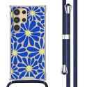 imoshion Coque Design avec cordon Samsung Galaxy S24 Ultra - Cobalt Blue Flowers Connect