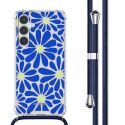 imoshion Coque Design avec cordon Samsung Galaxy S24 Plus - Cobalt Blue Flowers Connect