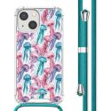 iMoshion Coque Design avec cordon iPhone 13 Mini - Jellyfish Watercolor