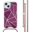 imoshion Coque Design avec cordon iPhone 15 - Bordeaux Graphic