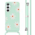 imoshion Coque design en silicone avec cordon Samsung Galaxy A35 - Green Flower Distance