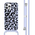 imoshion Coque design en silicone avec cordon iPhone 12 (Pro) - Animal Lila