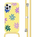 imoshion Coque design en silicone avec cordon iPhone 12 (Pro) - Yellow Flower Distance