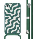 imoshion Coque design en silicone avec cordon iPhone Xr - Petrol Green Groovy