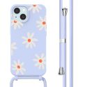 imoshion Coque design en silicone avec cordon iPhone 15 - Lila Flower Distance