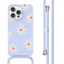 imoshion Coque design en silicone avec cordon iPhone 15 Pro Max - Lila Flower Distance