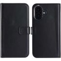 Selencia Étui de téléphone portefeuille en cuir véritable iPhone 16 - Noir